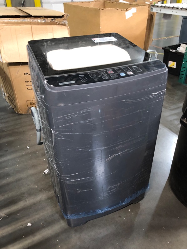 Photo 2 of ***HEAVILY USED AND DIRTY - POWERS ON - UNABLE TO TEST FURTHER - NO PACKAGING - LIKELY MISSING PARTS - SEE PICTURES***
25 lbs Portable Washing Machine LED Display Full Automatic Washing Machine 10 Programs & 8 Water Levels, Come with a Glass Cover, Drain 