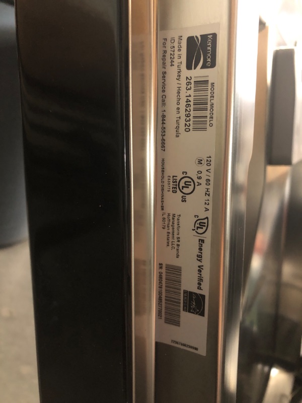 Photo 6 of ***USED - SCRATCHED AND DENTED - NO PACKAGING - UNABLE TO TEST - LIKELY MISSING PARTS - SEE PICTURES***
Kenmore 24" Built-in Dishwasher with UltraWash&#174; Plus System and Removable 3rd Rack Black