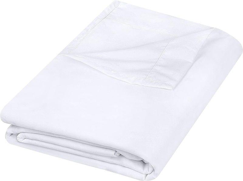 Photo 1 of  Bedding Flat Sheet - Soft Brushed Microfiber Fabric - Shrinkage & Fade Resistant Top Sheet - Easy Care - 1 Flat Sheet Only (Twin, White)