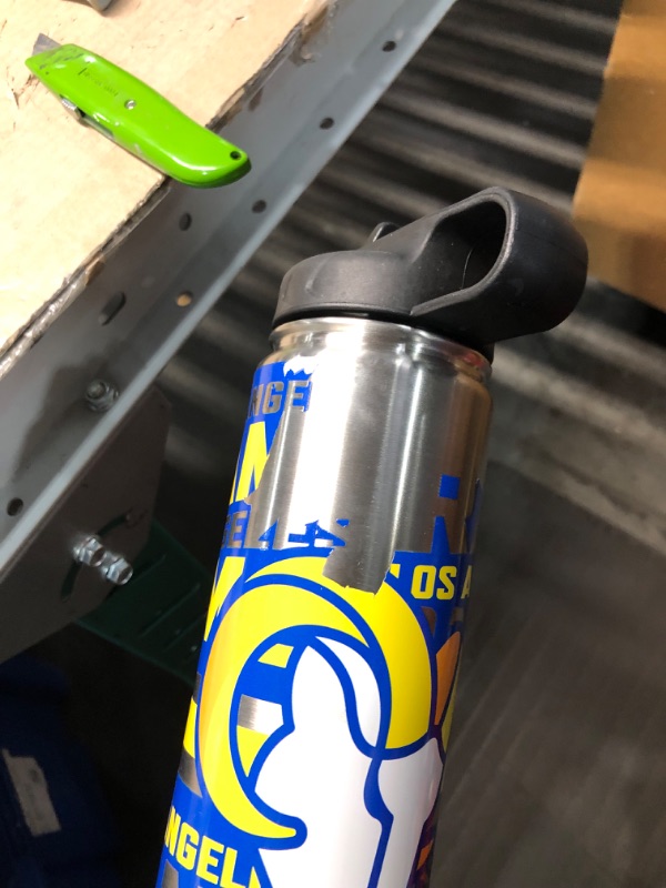 Photo 2 of ***MINNOR DAMAGE TO STICKER***

Rico Industries NFL Football Los Angeles Rams 22oz Stainless Steel Tumbler with Lid 