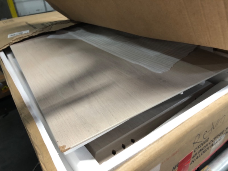 Photo 1 of ***DAMAGED - SEE PICTURES - LIKELY MISSING PARTS - UNABLE TO VERIFY FUNCTIONALITY***
Henn&Hart 48" Wide Rectangular Coffee Table in White, for Home, Living Room, Bedroom, Entertainment Room, Office