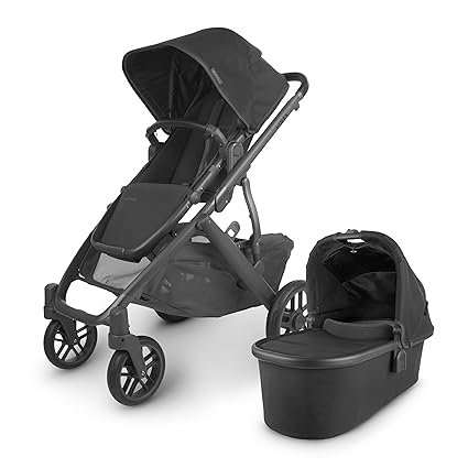 Photo 1 of **COLOR NOT GREEN**
UPPAbaby Vista V2 Stroller/Convertible Single-to-Double System/Bassinet, (Charcoal/Carbon Frame/Black Leather)