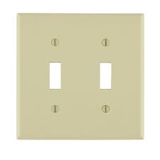 Photo 1 of **5 PACK**
Leviton 2-Gang Light Almond Toggle Plastic Jumbo/Oversized Wall Plate (1-Pack) 78109-00T