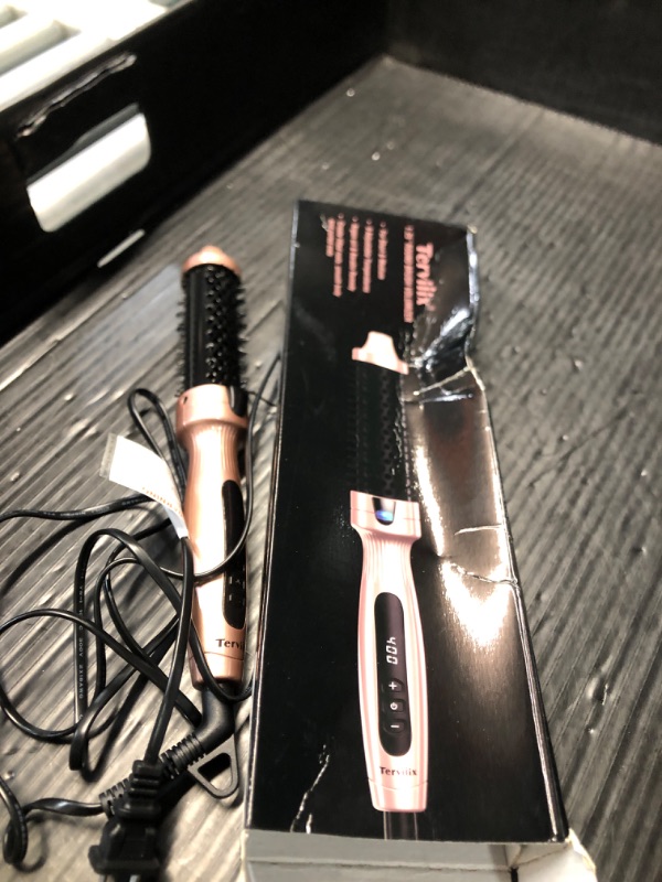 Photo 2 of ***ITEM TESTED FOR POWER, UNABLE TO TEST FURTHER***
Terviiix Thermal Brush 1.25 Inch Makes Volume Curls, Ceramic Tourmaline Ionic Hot Brush Heated Round Brush Volumizer, Digital Display 9 Temperatures Curling Iron Hair Curling Brush, Dual Voltage