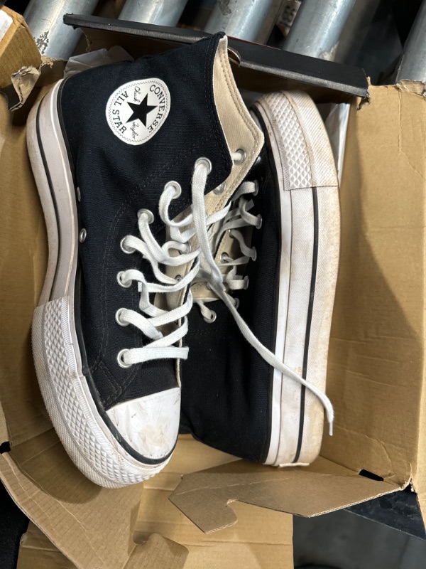 Photo 2 of ***prev used 
Converse Women's Chuck Taylor All Star Lift High Top Sneakers, Black/White/White, 9.5 Medium US