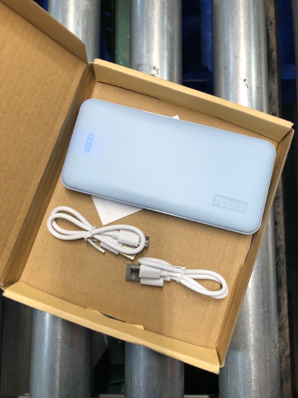 Photo 2 of (READ FULL POST)  Lekzai 15000mAh Portable Charger, Power Bank Slim 5V 2.1A Dual USB and USB C Fast Input, External Power Bank for iPhone, Smartphones and More -Cream Blue
