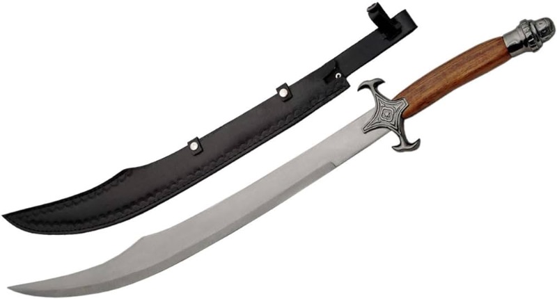 Photo 1 of ***MINOR DAMAGE SEE NOTES***
Scimitar Shamshir Sword 40" Stainless Steel Blade Wooden Handle with Decorative Guard