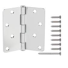 Photo 1 of **3-PACK BUNDLE**
4 in. X 1/4 in. Radius Chrome Squeak-Free Door Hinge