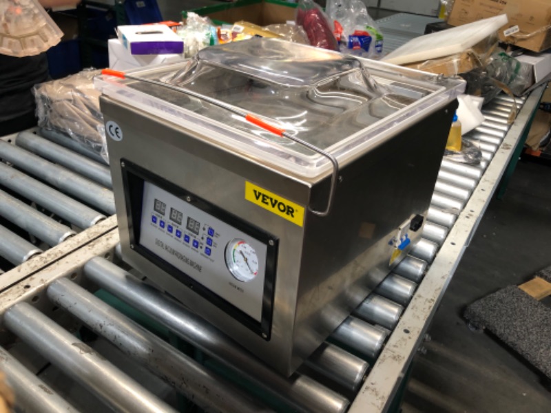 Photo 1 of ***USED - COVERED IN SCRATCHES - POWERS ON - UNABLE TO TEST FURTHER - LIKELY MISSING PARTS - SEE PICTURES***
VEVOR Chamber Vacuum Sealer DZ-260C Kitchen Food Chamber Vacuum Sealer, 110V Packaging Machine Sealer for Food Saver, Home, Commercial Using
