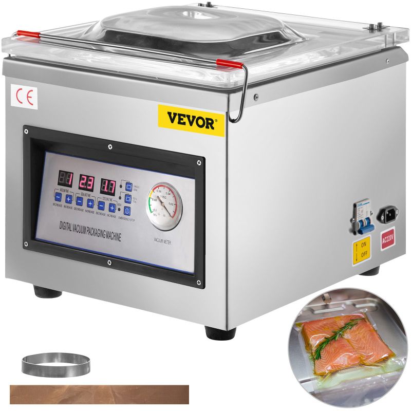 Photo 1 of ***USED - COVERED IN SCRATCHES - POWERS ON - UNABLE TO TEST FURTHER - LIKELY MISSING PARTS - SEE PICTURES***
VEVOR Chamber Vacuum Sealer DZ-260C Kitchen Food Chamber Vacuum Sealer, 110V Packaging Machine Sealer for Food Saver, Home, Commercial Using