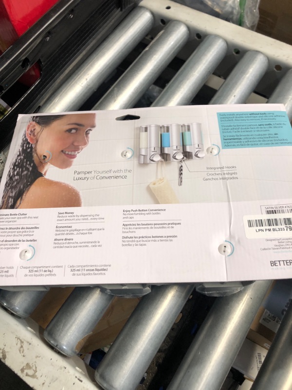 Photo 1 of (MISSING ONE)
Better Living Products 76335-1 Aviva 3 Chamber Wall Mount Soap and Shower Dispenser