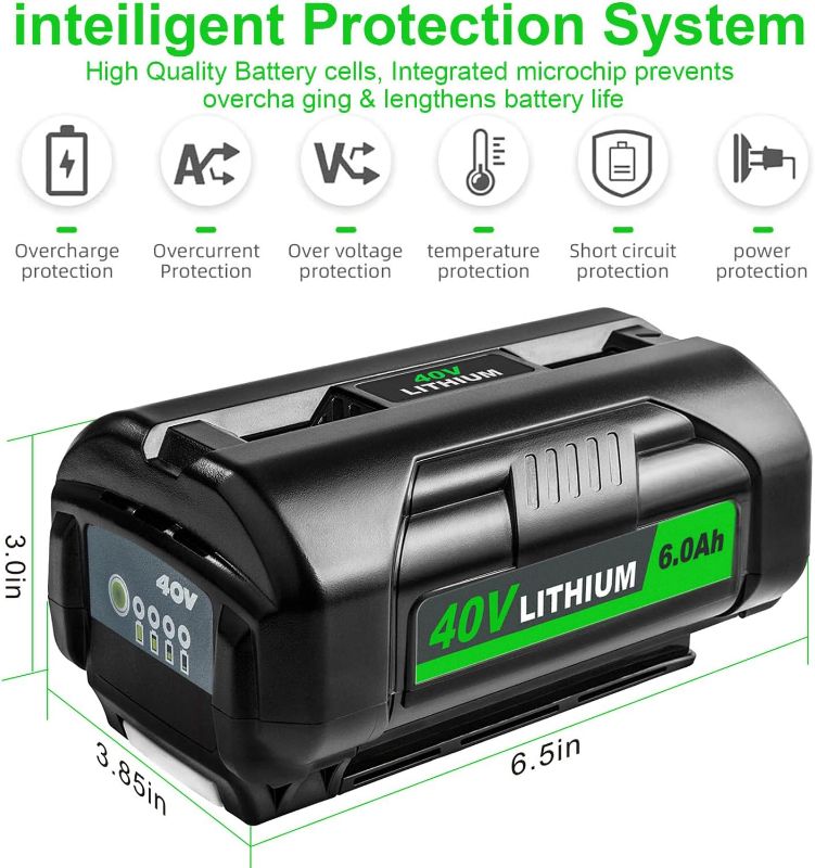 Photo 4 of (READ FULL POST) 40V 6.0Ah Lithium Battery Replacement for All Ryobi 40-Volt Power Tools OP4060 OP4040 OP4060A OP4015 OP4026A OP40201 OP4050A OP4015 OP4030 OP40401 for Cordless Power Tools RY40250 RY40620 RY40403?