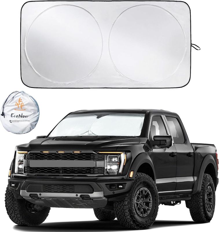 Photo 1 of ***STOCK PHOTO REFERENCE ONLY***EcoNour Car Shade Front Windshield | Windshield Dash Protector for Maximum UV Rays and Sun Heat Protection | Sun Visor Car Interior Accessory for Cooler Interior | X-Large (69 x 35 inches)