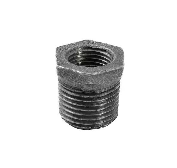 Photo 1 of **10 PIECES**
1/2 in. x 3/8 in. Black Malleable Iron Hex Bushing Fitting