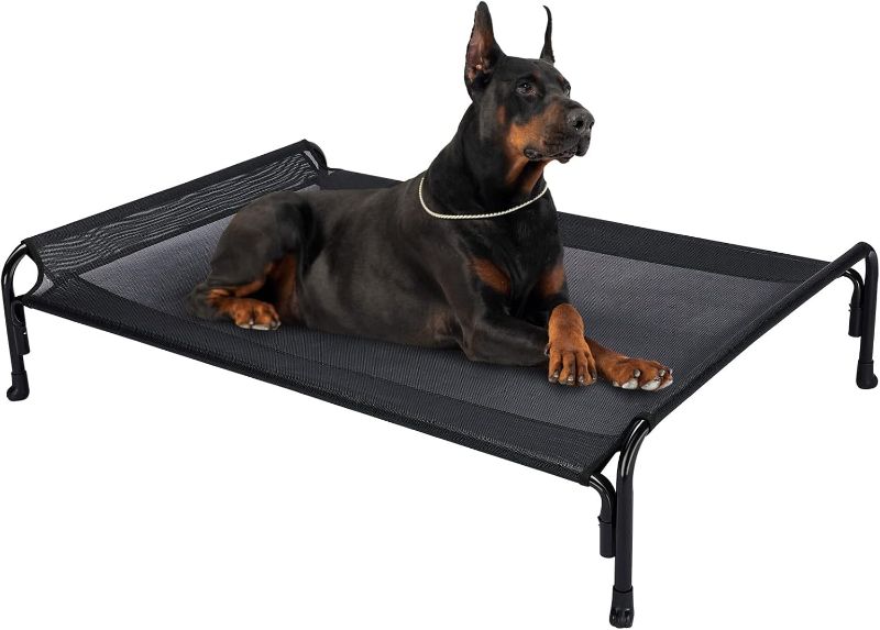 Photo 1 of (SEE NOTES BEFORE BIDING) Veehoo Elevated Dog Bed, X-Large, Black - Cooling Outdoor Pet Mat for Large Dogs up to 150 lbs, Textilene Mesh, Breathable, Washable, Non-Slip Feet - CWC2204