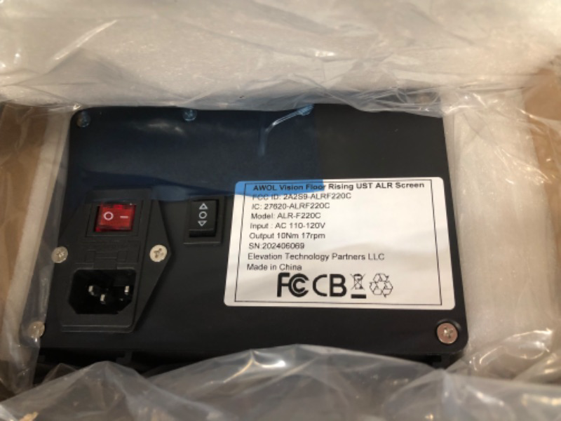Photo 1 of **TRUCK / TRAILER PICK UP** **OPENED TO INSPECT - CONFIRMED S/N**
AWOL Vision Cinematic+ 58.8 x 104.6" ALR Motorized Floor Rising Acoustic UST Projection Screen (100-240V AC)