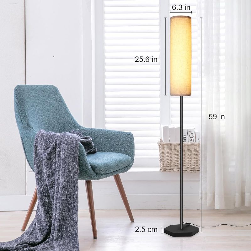 Photo 3 of (READ FULL POST) AIGOTEK Floor Lamp for Living Room,Modern Standing Lamps with Lamp Shade,Pole Lamps for Bedrooms, Tall Lamp for Reading with Remote (Modern - Black)