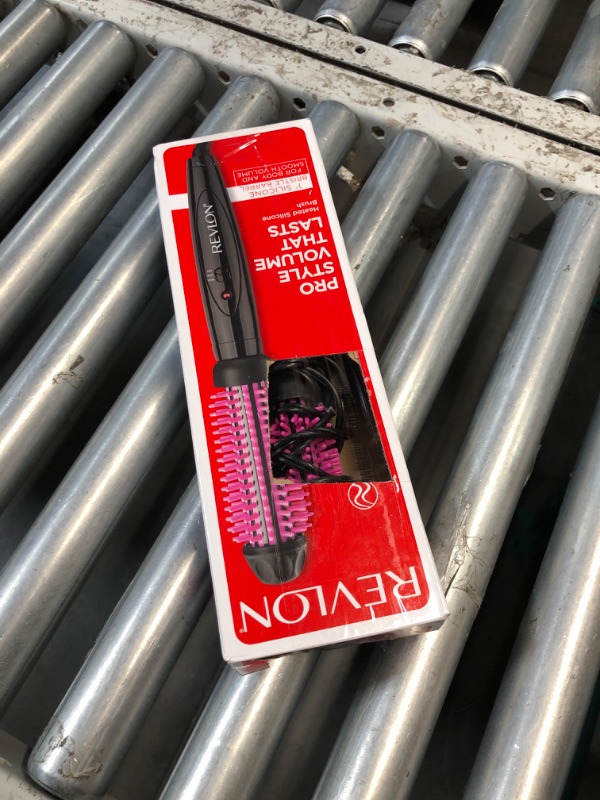 Photo 1 of (READ FULL POST) REVLON Silicone Bristle Heated Hair Styling Brush, Black, 1 inch barrel