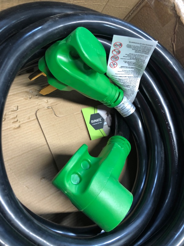 Photo 4 of ***USED - UNABLE TO TEST***
RVMATE 50 Amp 25 Feet RV/EV Extension Cord, Easy Plug in Handle, 14-50P to 14-50R with LED Indicator, ETL Listed, Come w/Storage Bag and Plastic Strap