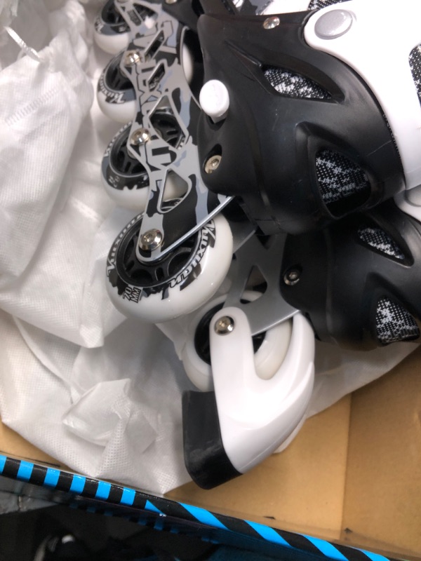 Photo 3 of **MISSING BACK BREAK FOR ONE OF THE SKATES-Medium(Kids 13-3 US)**
Kuxuan Boys Adjustable Inline Skates with Light up Wheels, Fun Illuminating Skates for Kids Girls Youth