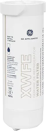 Photo 1 of GE XWFE Refrigerator Water Filter, Genuine Replacement Filter, Certified to Reduce Lead, Sulfur, and 50+ Other Impurities, Replace Every 6 Months for Best Results, Pack of 1
