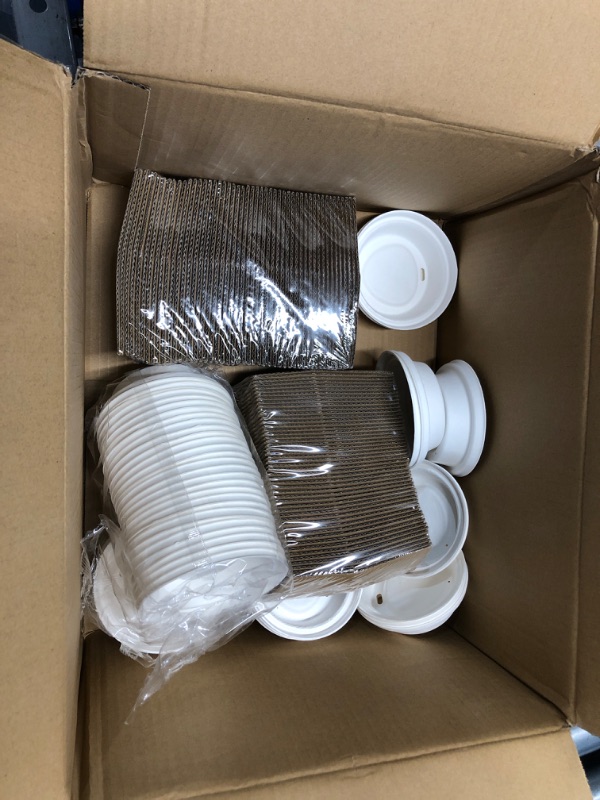 Photo 2 of *** PARTS ONLY*** Dealusy 100 Pack 16 oz Disposable Coffee Cups with Lids and Sleeves, Sturdy Thick Paper & Leak-free Insulated to Go Coffee Cups with Lids, Paper Hot Coffee Cups for Hot & Cold Beverage