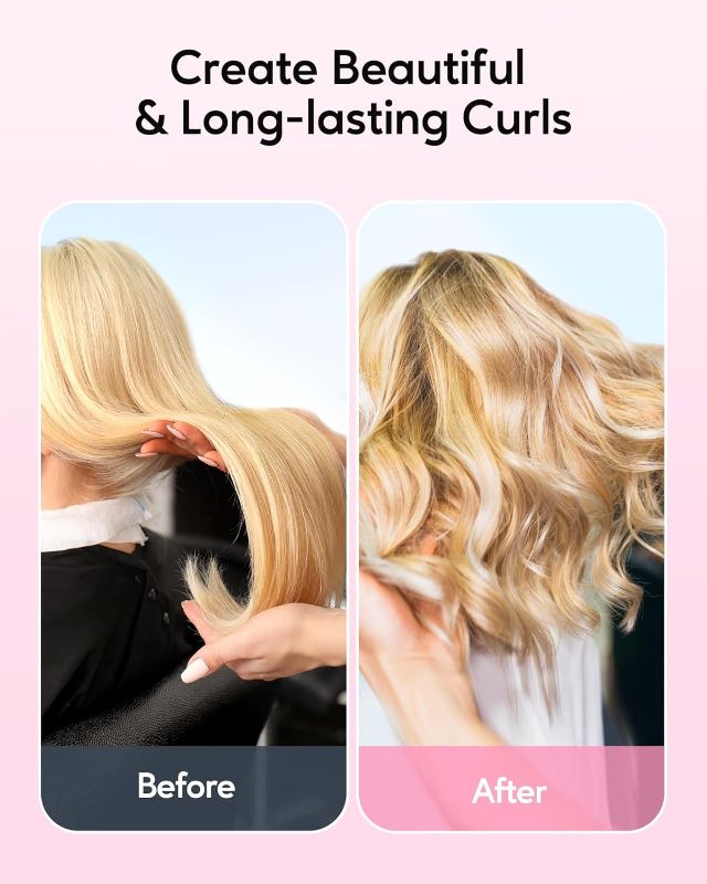 Photo 1 of ****STOCK PHOTO FOR REFERENCE ONLY*** Wavytalk 1 Inch Rotating Curling Iron - Get Effortless Waves with Self Rotating Barrel up to 430°F with Home Button, Dual Voltage, Rose Gold