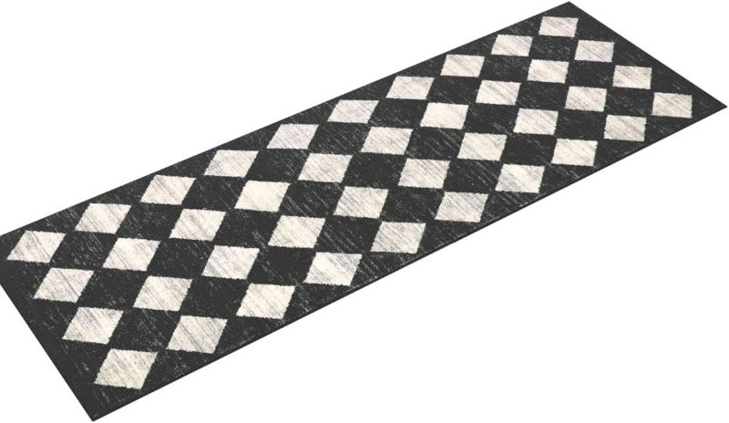 Photo 1 of (READ FULL POST) Lahome Washable Kitchen Runner Rug, 2x7 Black and White Hallway Runner Rugs with Rubber Backing Bathroom Runners, Moroccan Trellis Soft Non Slip Stain Resistance Carpet Runner for Entryway Bedside