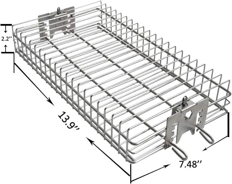 Photo 3 of (READ FULL POST) only fire 6042 BBQ Stainless Steel Flat Spit Rotisserie Grill Basket for Any Grill