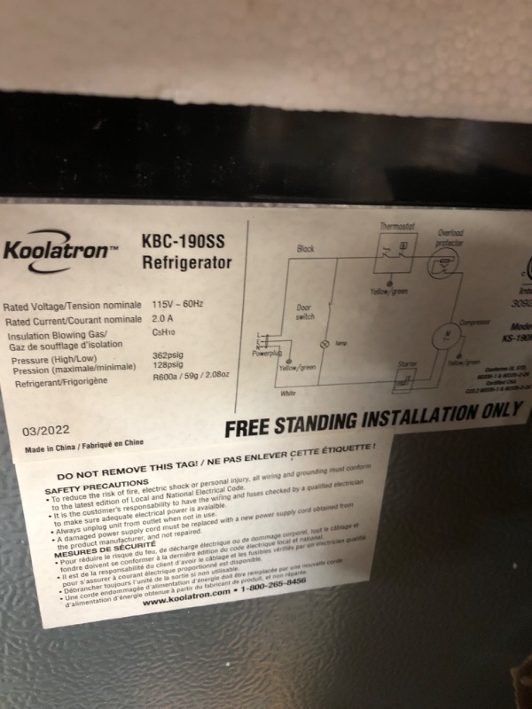 Photo 4 of ***MISSING PARTS/ MINOR DAMAGE SEE NOTES***
Koolatron Mini Fridge for Office Small Refrigerator 6.2 cu ft Compact Fridge with Freezer Mini Refrigerator Skincare Fridge Mini Fridge for Bedroom Dorm Fridge Flat Back Design