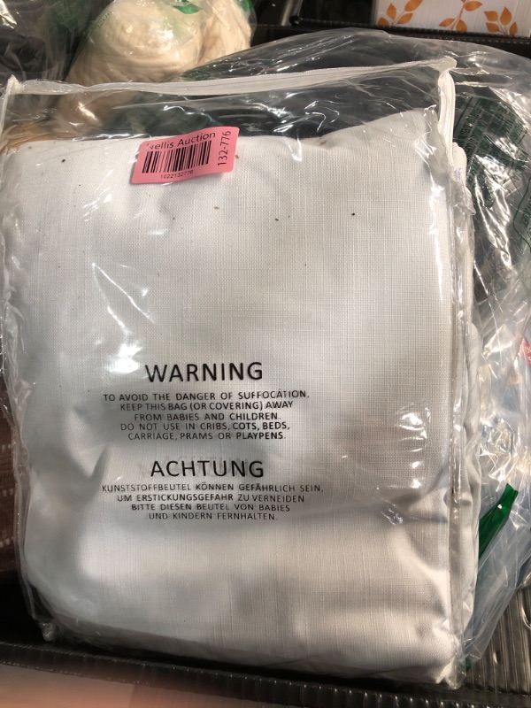 Photo 2 of **USED/DIRTY** White Linen Blackout Curtains 96 Inch 2 Panels Set for Living Room Sliding Door Back Tab Thermal Insulated Long Room Darkening White Drapes 96 Length Heavy Thick Bedroom Block Out Curtains 8 Ft