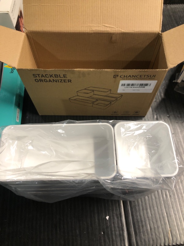 Photo 1 of 6 PCS Stackable Drawer Organizers Set, Versatile Desk and Vanity Drawer Organizer Trays, Storage Bins for Makeup, Bathroom, Bedroom, Kitchen and Office