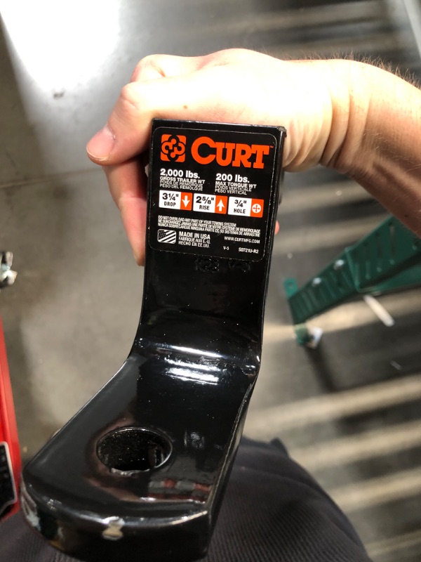 Photo 3 of (READ FULL POST) CURT 45022 Class 1 Trailer Hitch Ball Mount, Fits 1-1/4-Inch Receiver, 2,000 lbs, 3/4-Inch Hole, 3-1/4-Inch Drop, 2-5/8-Inch Rise, Gloss Black Powder Coat
