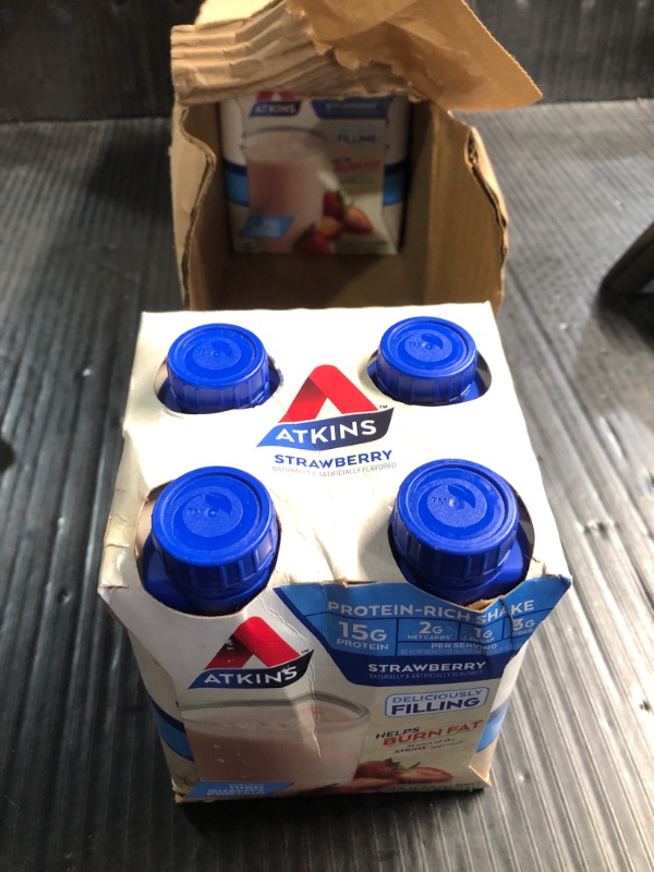 Photo 2 of (NON REFUNDABLE) Atkins Strawberry Protein Shake, 15g Protein, Low Glycemic, 2g Net Carb, 1g Sugar, Keto Friendly, 12 Count (EXP DATE 06/09/25)