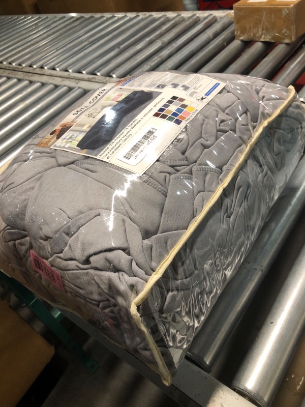 Photo 1 of *USED*HDCAXKJ Velvet L Shaped Sectional Couch Covers Soft Stretch Sofa Slipcovers U Shaped Furniture Protector for Pets Fits Well Non-Slip Universal Corner Sofa Cover for Living Room (Light Gray, Large)