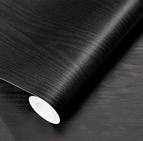 Photo 1 of 45 CM X 10 MBlack Wood Wallpaper Peel and Stick Film Black Contact Paper Self Adhesive & Removable Wallpaper for Countertop Furniture Kitchen Cabinet Vinyl Wallpaper Thickening Upgrade Easy to Clean
Brand: Mervercoy