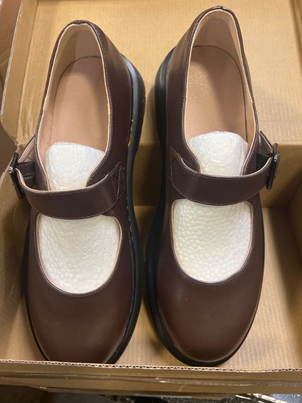 Photo 2 of BB BEROBELLO FASHION IS AN ATTITUDE Women's Vintage Black/Brown Mary Jane Flats JK Uniform Dress Shoes  size 260