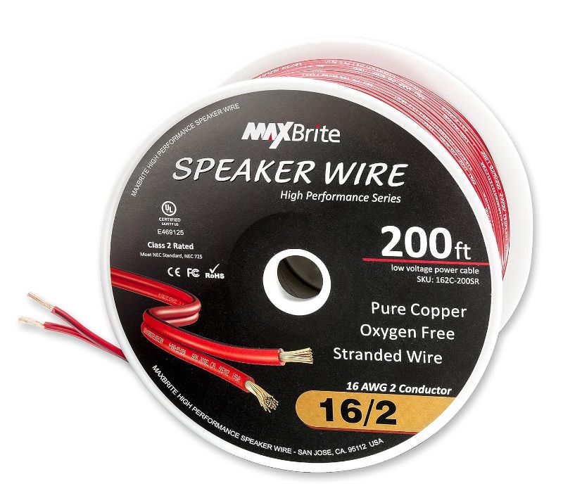 Photo 1 of 200 ft. 16 Gauge Stranded Flexible Dual Conductor Bonded Zip Cord Wire, Oxygen Free Pure Copper - UL Listed Class 2
