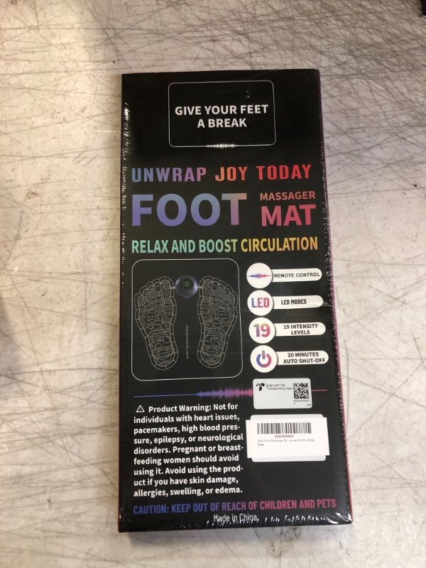 Photo 1 of EMS Foot Massager Mat for Neuropathy-Foot Stimulator Massager with Remote Control, 2-in-1 Back Massager & Legs Foot Circulation Device for Pain Relief Fasciitis, Muscles Relaxation with 8 Pcs Pads Pro-Control Remote