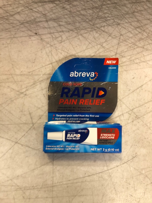 Photo 2 of Abreva Cold Sore Treatment Rapid Pain Relief Cream - 1 Tube, 3 Grams