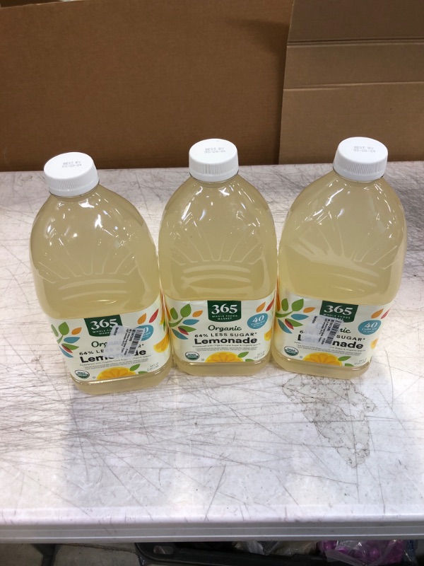 Photo 2 of 365 by Whole Foods Market, Organic Light Lemonade, 64 Fl Oz. Pack of 3. Best by March 20 2024