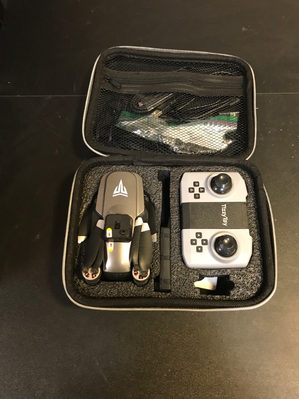 Photo 2 of Brushless Motor Drone with Camera-4K FPV Foldable Drone with Carrying Case,40 mins of Battery Life,Two 1600MAH,120° Adjustable Lens,One Key Take Off/Land,Altitude Hold,Christmas gifts,360° Flip (USED) (UNTESTED)