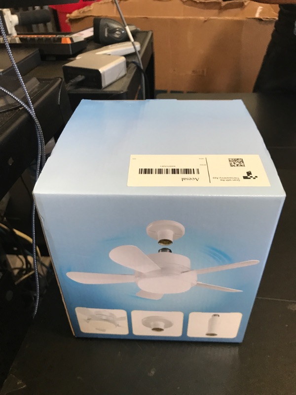 Photo 1 of Acesal 16 Inch Socket Fan Light with E26/E27 Base: Small Screw in Socket Ceiling Fan Light with Remote & App Control 6 Speed 3 Color Dimmable for Bedroom Living Room Kitchen Garage Home Office