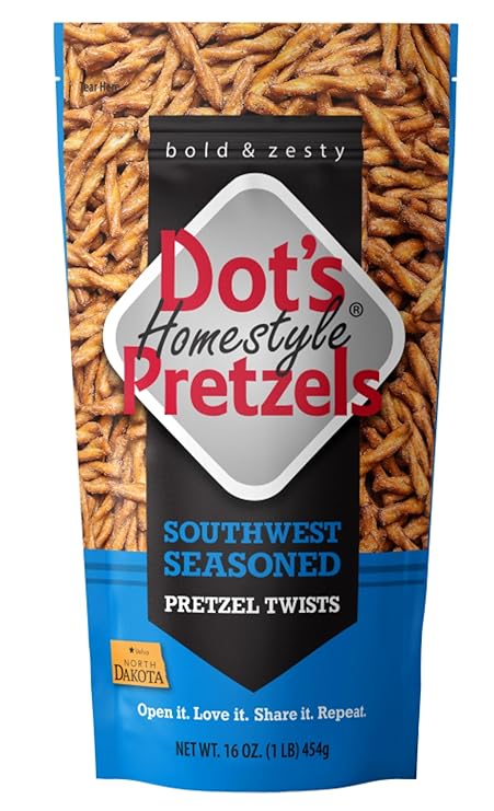 Photo 1 of 2 PCK Dot's Pretzels Southwest Seasoned Pretzel Twists, Healthy Kids Snacks, 16oz Grocery Sized Bag EXP 12/28/24
