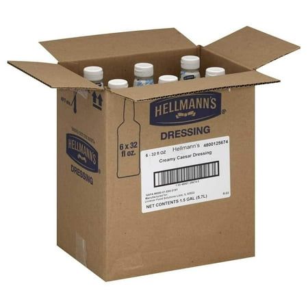 Photo 1 of (Price/Case)Hellmann S 4800125674 Hellmann S Classics Caesar Salad Dressing Salad Bar Bottles 32 Fluid Ounce - 6 per Case expired jan 26 2024 