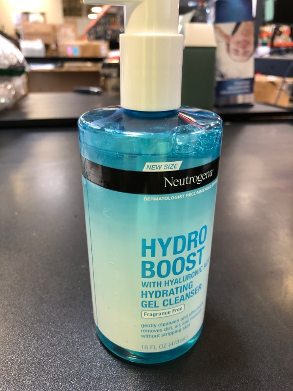 Photo 2 of Neutrogena Hydro Boost Fragrance Free Hydrating Gel Facial Cleanser with Hyaluronic Acid, Daily Foaming Face Wash & Makeup Remover, Gentle Face Wash, Non-Comedogenic, 16 fl. oz