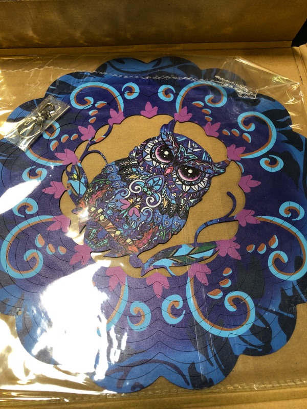 Photo 1 of 3D Owl Wind Spinner Outdoor for Yard and Garden - Metal Kinetic Hanging Wind Sculptures & Spinners Waterproof Art Decorations for Outdoor Outside Yard Lawn Patio Garden Decor