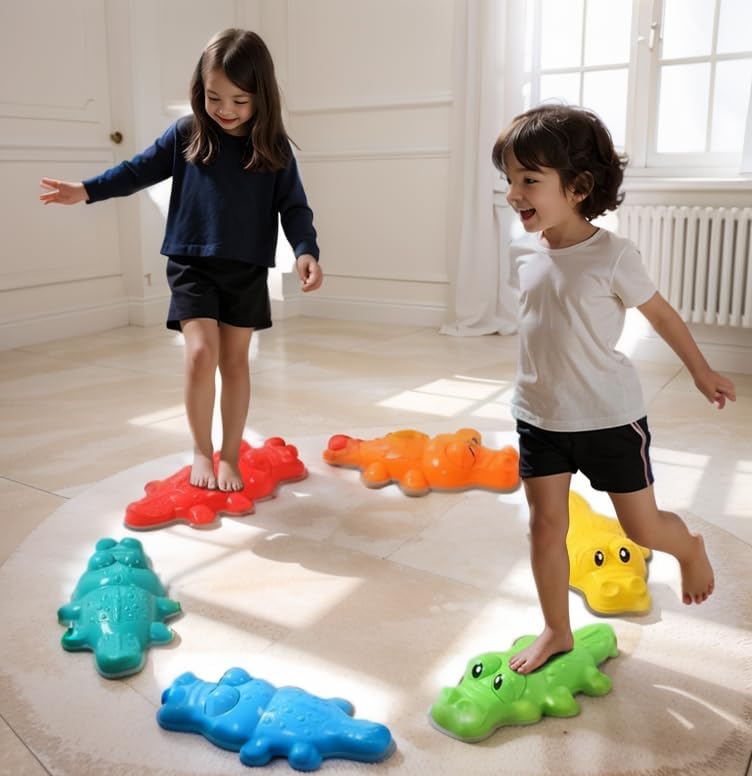 Photo 1 of Stackable Balance Stepping Stone Training Set of Sensory Toy for Toddlers Entertainment and Exercise, Play “the floor is lava” Game, Kids Fitness Sensory Equipment for Gross Motor
