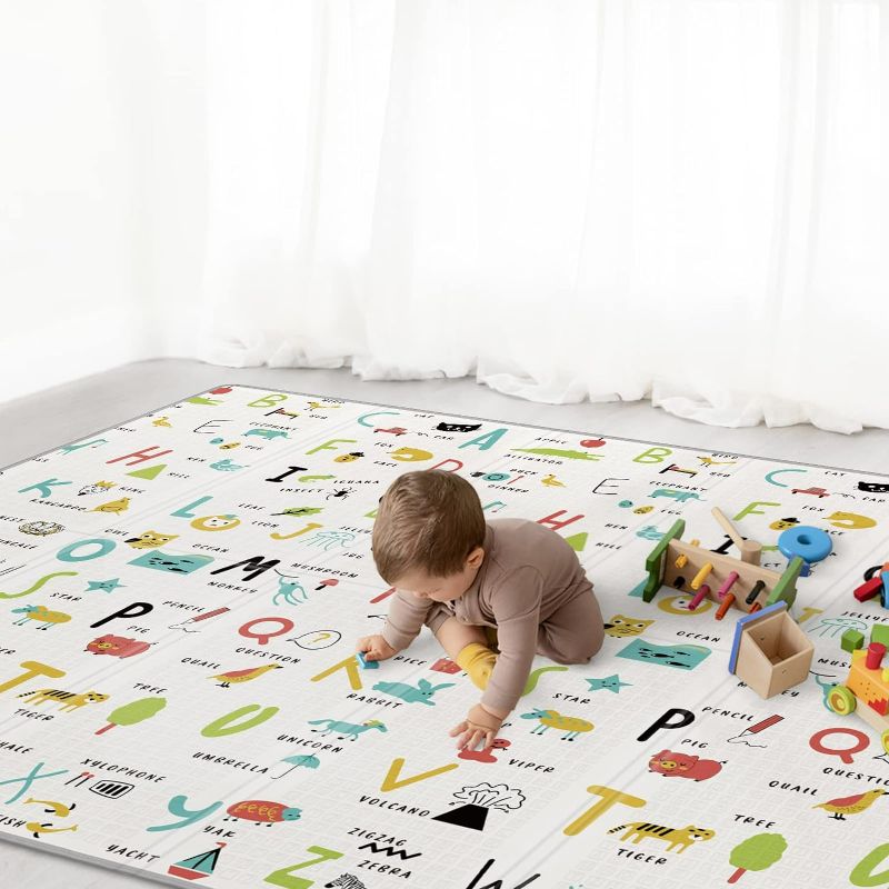 Photo 1 of Babebay Baby Play Mat, 79x71 Large Baby mat for Floor, Soft Foam Play mat for Floor, Waterproof Baby Crawling Mat, Foldable Play Mat for Baby,Kids,Toddlers and Infants (Alphabet & Animals Pattern)
