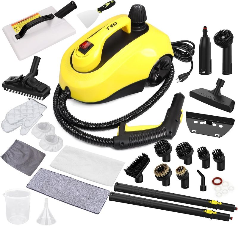 Photo 1 of TVD Steam Cleaner, Heavy Duty Canister Steamer with 28 Accessories, Steam Mop with 5M Extra-Long Power Cord for Home Floor Cleaning, Grout, Wallpaper Removal, Upholstery, Car Detailing
